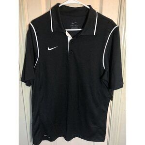 Nike Dri-Fit Mens Black Small Short Sleeve Golf Polo Shirt